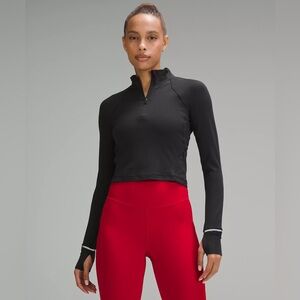 It's Rulu Ribbed Cropped Half Zip (Black / 6)